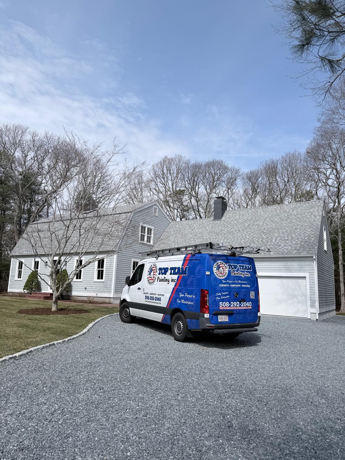 Top Team Painting — our company van on a completed Cape Cod job